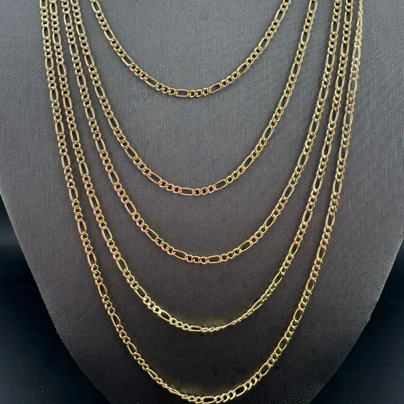 10k Gold Figaro Chain - 2.5mm Thickness, Available in 16in, 18in, 20in, 22in, 24in Lengths 10k Gold Figaro Chain - 2.5mm Thickness, Available in 16in, 18in, 20in, 22in, 24in Lengths