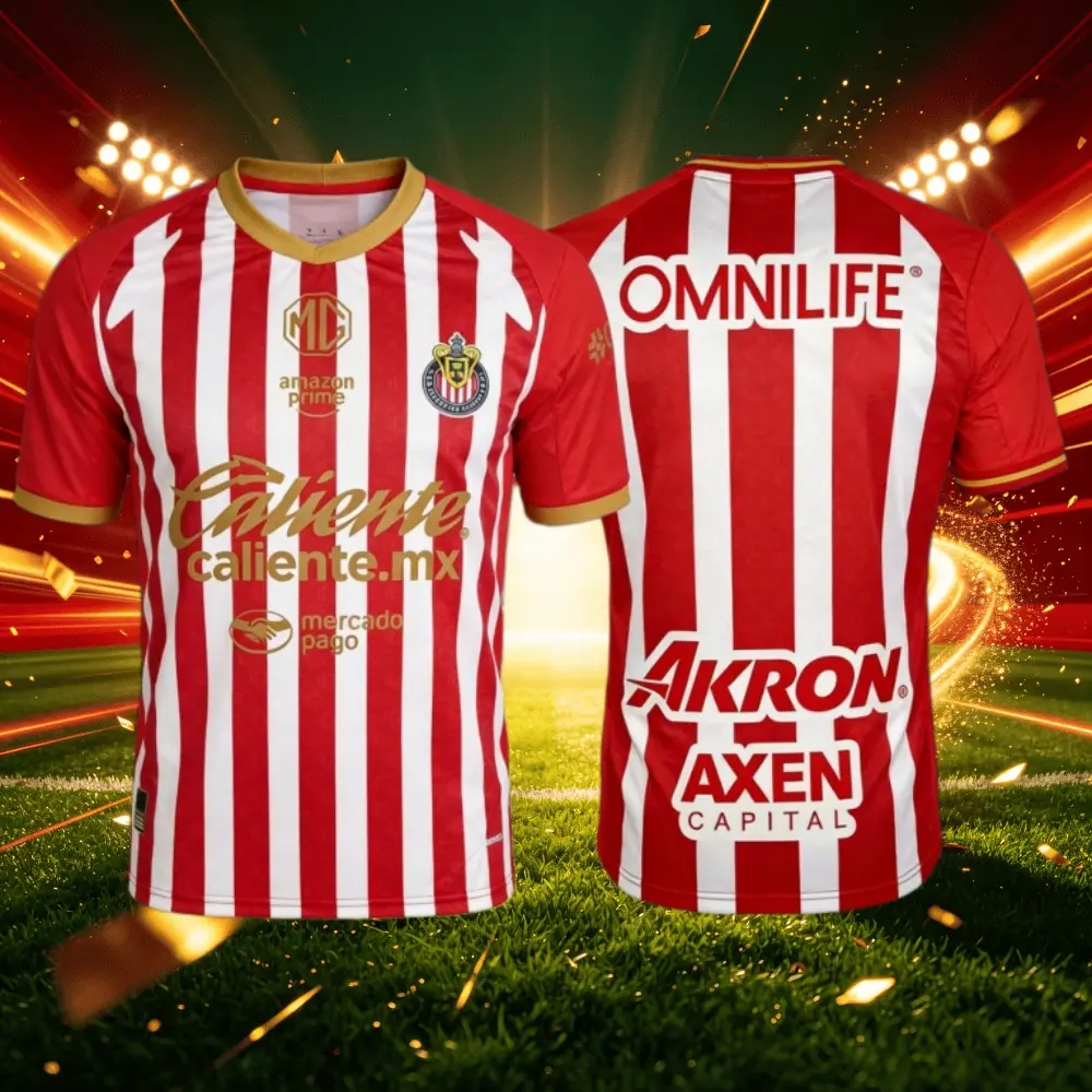 26 27 LIGA MX Chivas de Guadalajara Home Soccer Jersey Mexico League Fans Version Short Sleeve Jersey Quick Dry Football Jersey