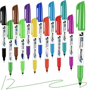 Ultra Fine Point Permanent Marker Bulk, 12 Assorted Colors 0.4mm Fine Tip Permanent Markers setThin Tip Works on Paper, Glass, Ceramic, Plastic, , Rock, Metal for  and Adult