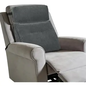 Memory Foam Lumbar Support Pillow Set with Headrest, Dual-Layer Large Back Pillow for Recliner Chair Deep Couch Sofa, Lower Back Support Cushion for Sciatica Relief, Dark Grey