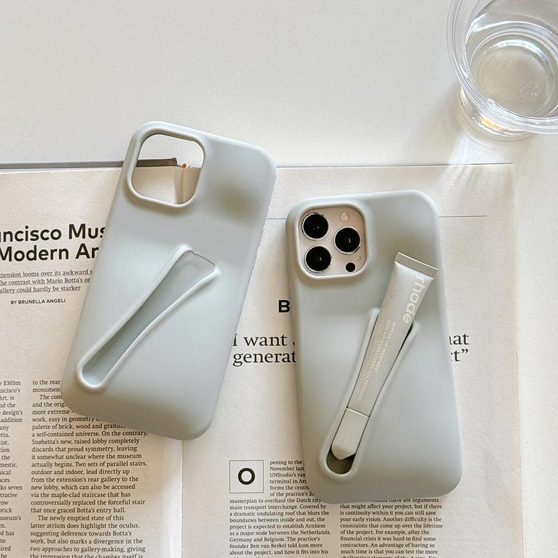 Rhode Fashion Silicone Phone Case with Lip Gloss Slot for iPhone 11-17 Pro Max - Soft Grip, Shock-Absorbing, Slim Design