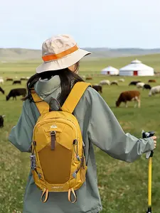 Turmeric 25L Outdoor Hiking Backpack, Includes Rain Cover, 4 Carabiners, 4 Straps, Multi-Compartment, Waterproof, Sporty Style