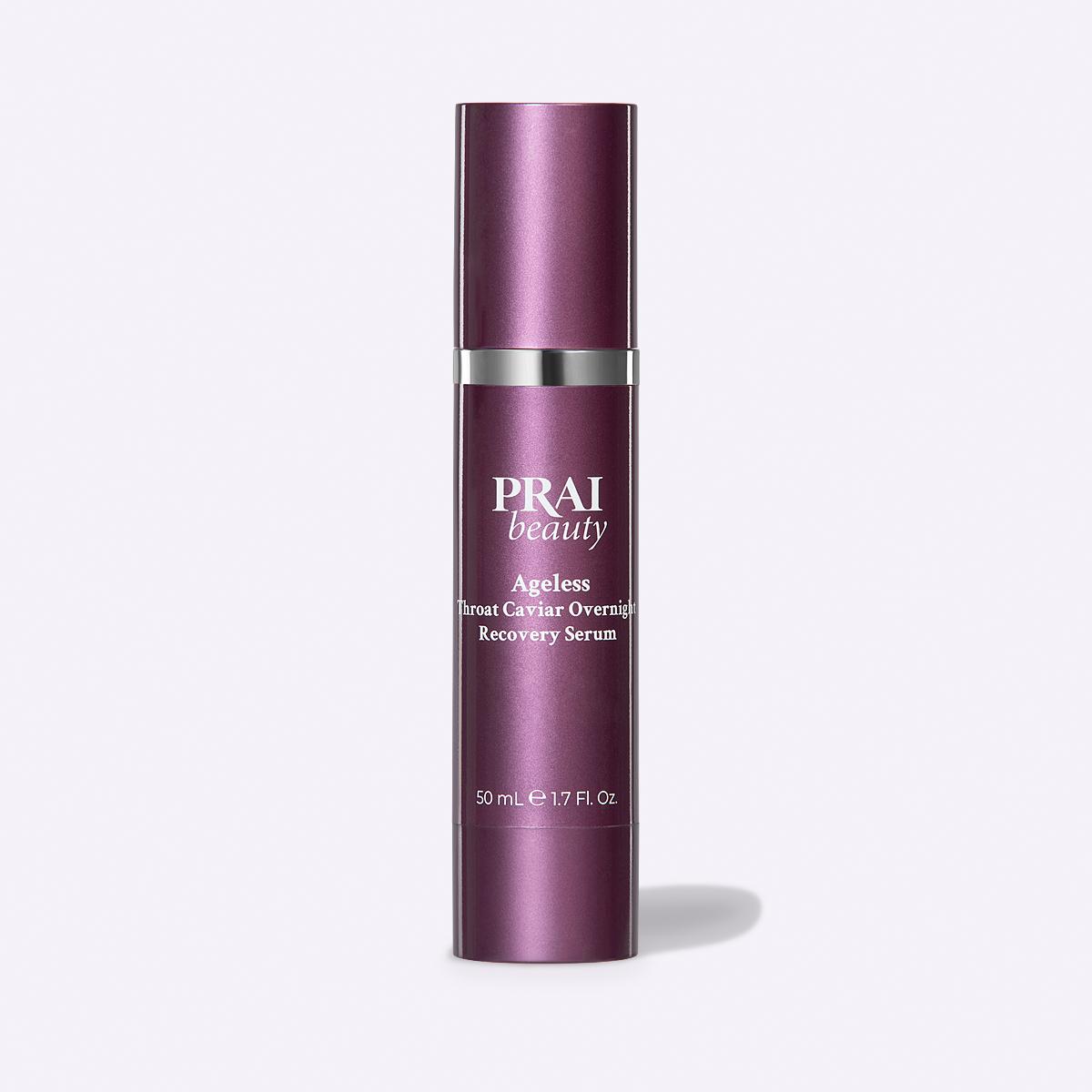 PRAI Beauty Ageless Throat & Décolletage Overnight Recovery Serum | Anti-Aging Night Serum for Neck & Chest | L22 Lipid Complex, Ceramides, Hyaluronic Acid, Squalene | Lifts, Firms, Smooths Fine Lines & Wrinkles | 50ml Night Treatment Skincare Delicate