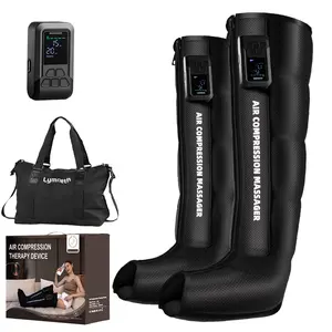 Professional Air Compression Leg Massager for Circulation and Pain Relief, Cordless Full Leg Recovery Boots with Dual Controllers, Sequential Compression Therapy Machine - Pair