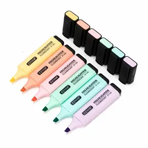 Best Selling 2024 Classic Highlighter, Pastel Color Chisel Tip Marker, AP Certified, Multiple Colors, Water-Based, Quick-Drying (6 Macaron Colors) ​
