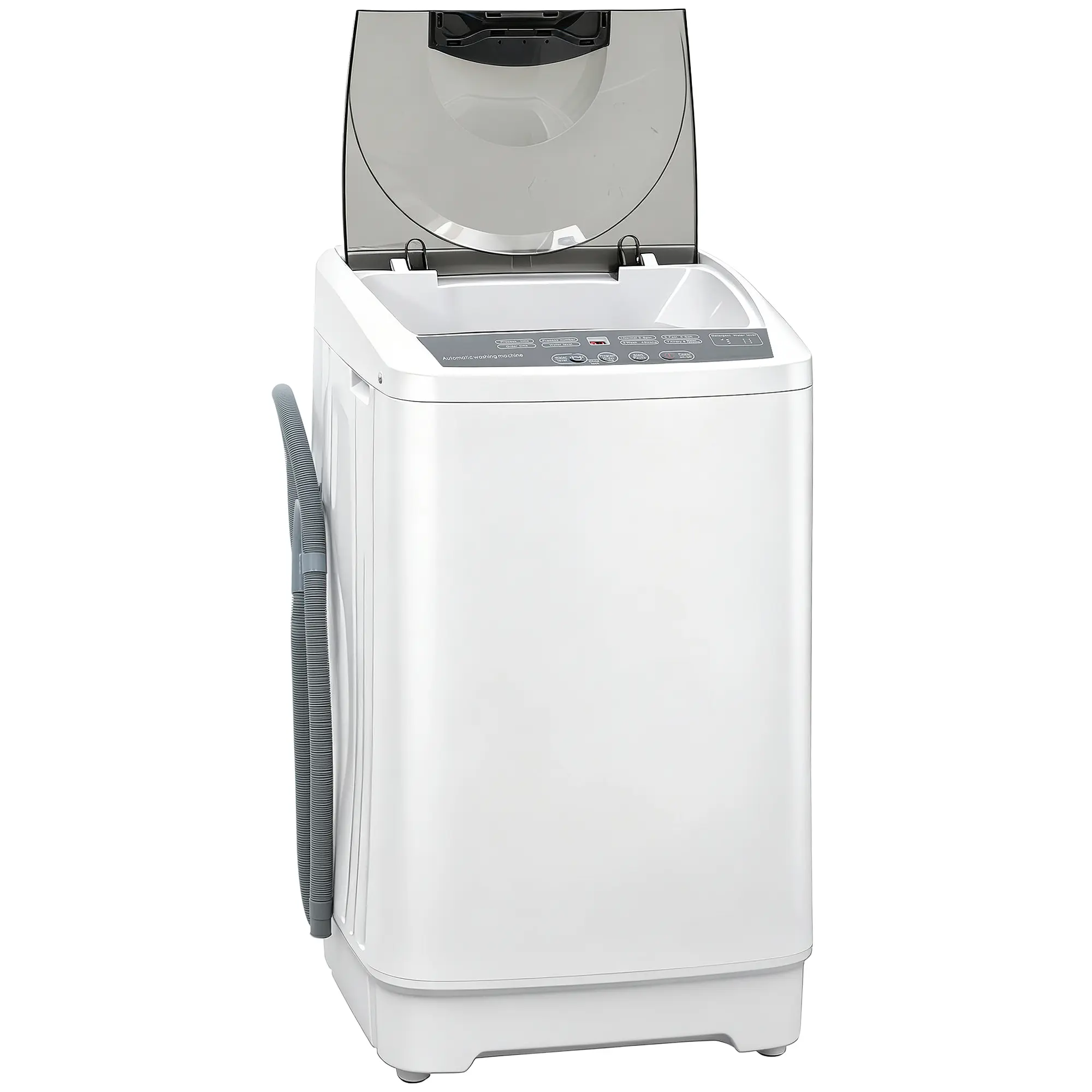 Full Automatic Compact Portable Washing Machine - 8 Programs, 6 Water Levels, White - Ideal for Apartments, Tiny Homes, Delicate Fabric & Baby Clothes Care