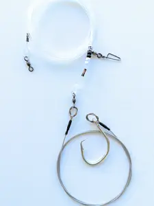 Shark Shackle Pro 20 foot Shark Rig with Bite proof cable 20/0 In-line Circle Hook and 600lb Mono Shock Leader