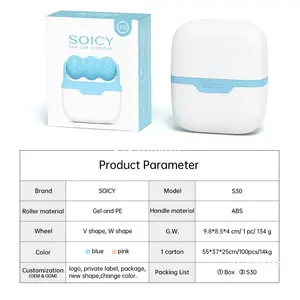 Home Use Beauty Equipment SOICY S30 Skin Cooling Ice Roller W V Shaped Double Head Dermaroller Body Face Lifting Massage Roller