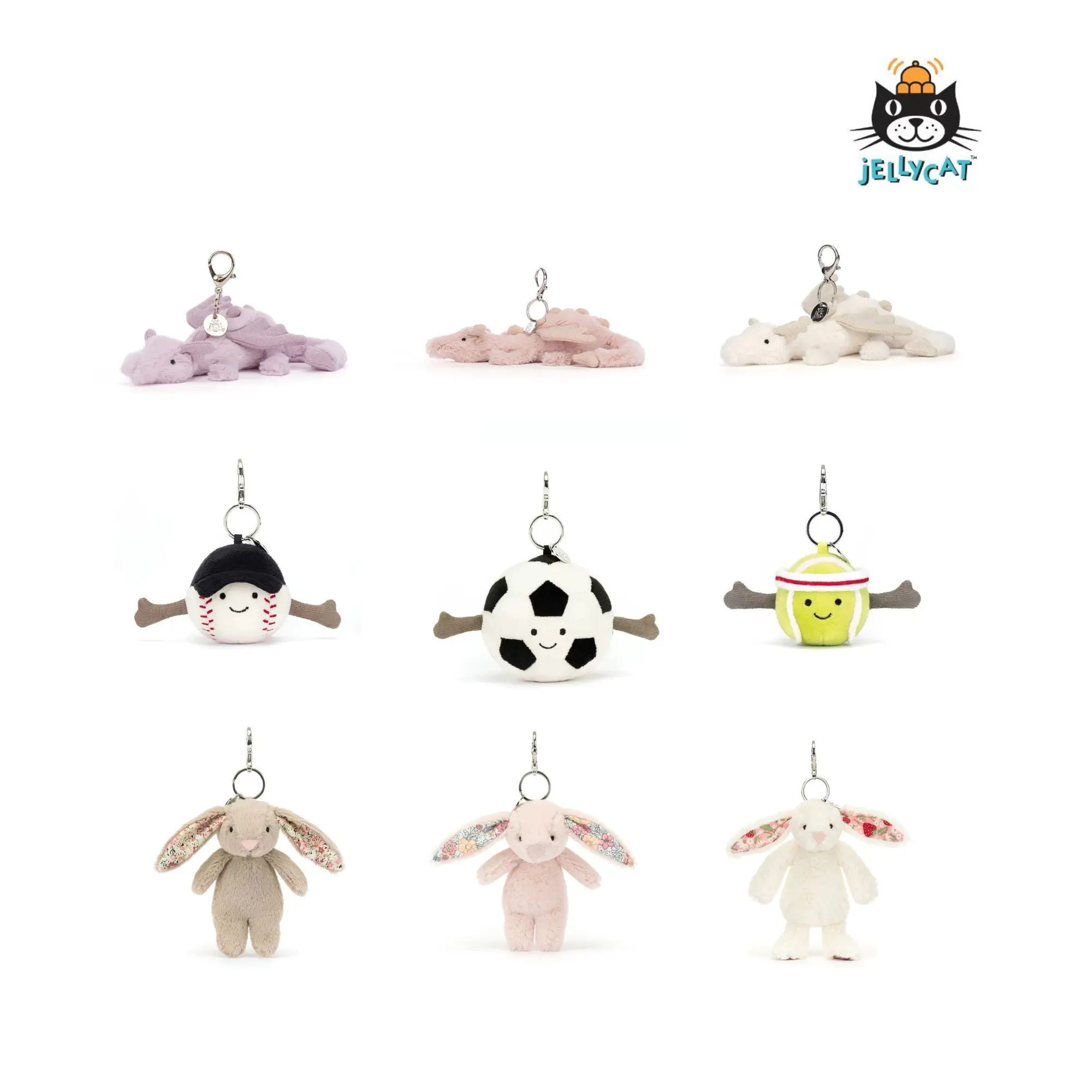 Jellycat Inspired Plush Animal Keychains – Cute Soft Stuffed Bag Charms for Backpacks Handbags Keys, Fun Gift Ideas for Kids Teens and Plush Collectors