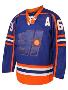 Men's Fashion Streetwear Cartoon Embroidered Long Sleeve V-Neck Hockey Sweater, Casual Party Gift, Loose Fit, Fall & Winter