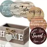 6pcs Rustic Wooden Coaster Set with Storage Box, Farmhouse Style Heart-Shaped Coasters with Stand, Home Decor Housewarming Gift, Coffee Table Protector for Friends and Family, Coffee Table Mat