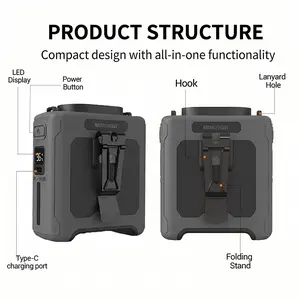 10000mAh Portable USB Fan, Clip-On Wearable Personal Cooling Fan, Hands-Free Rechargeable Mini USB Fan for Outdoor Work, Travel, Camping, Home Office, Summer Essential
