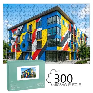 Vibrant Geometric Jigsaw Puzzle Wall Mural, Modern Art Durable Vinyl Wallpaper for Home Decor