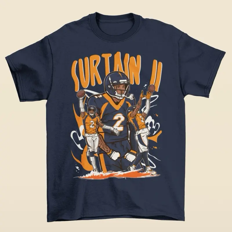 Patrick Surtain II Cartoon Style Denver Football T-Shirt