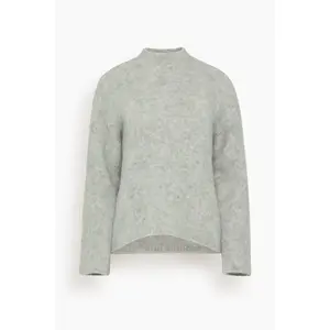 Stretch Baby Suri Alpaca Oversized Sweater in Pearl