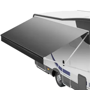 VEVOR RV Awning Fabric Replacement, 15' (Fabric 14'2) 18 oz Heavy-Duty Weatherproof Vinyl Camper Awning Replacement, UPF50+ Protection Waterproof Outdoor Canopy for RV, Motorhome, Trailer, Black Fade