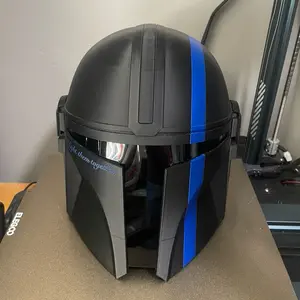 Blue Line Mandalorian Helmet