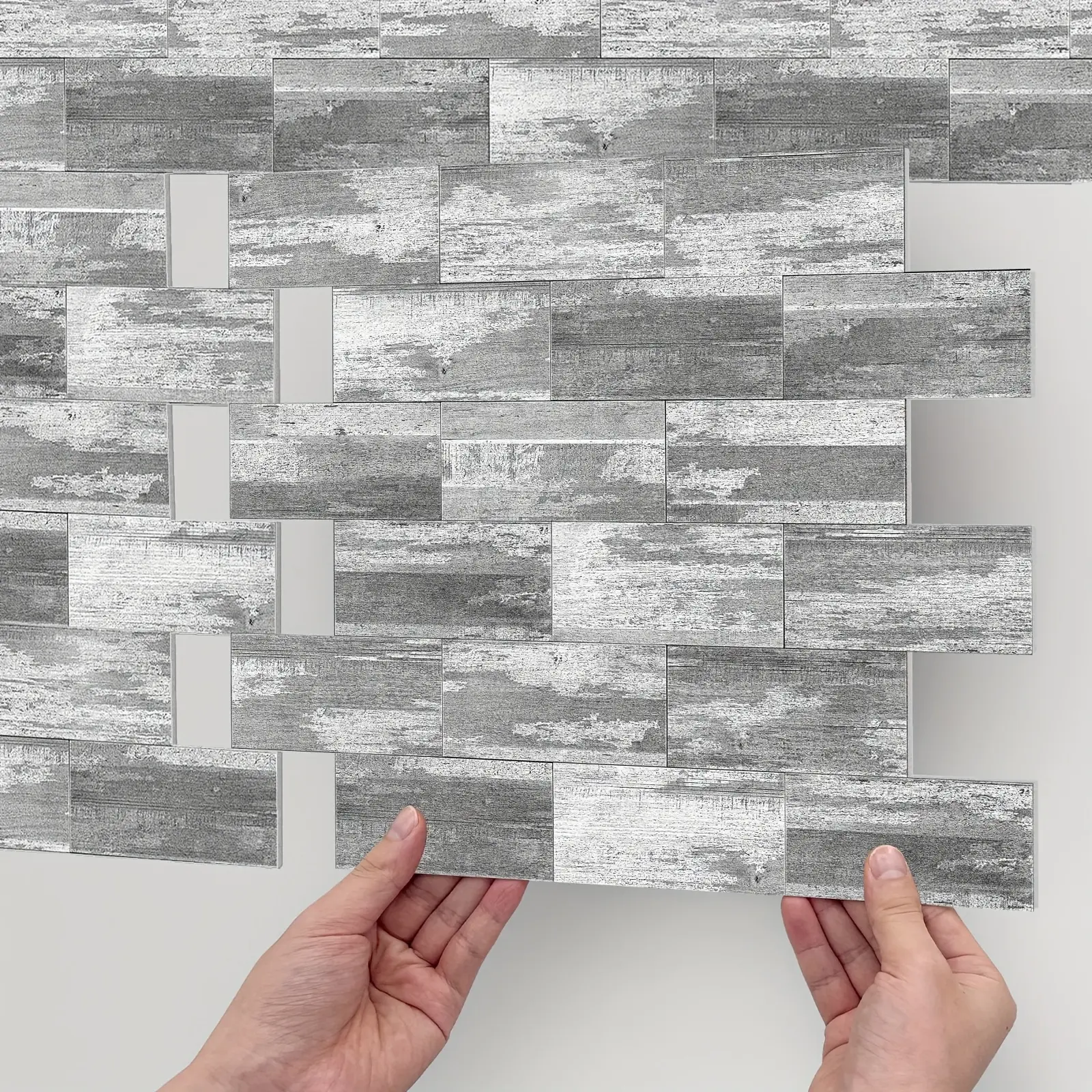 5/10 pieces, peel and stick kitchen backsplash tiles, 3D matte irregular shape brick wall sticker, PE foam thickening self-adhesive living room bathroom art wall sticker wood design, easy to install and clean, holiday decoration
