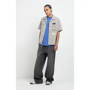 Pacsun Men's Blake Extreme Baggy Jeans Frayed Pocket Faded Black