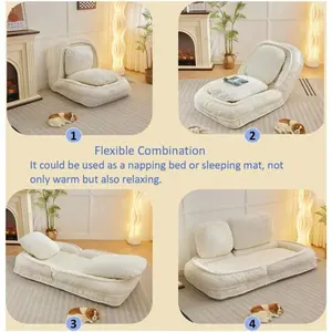 (High end and high-quality)Human Dog Bed ,Lazy Sofa Couch ,5 Adjustable Position,sit,sleep,fold,suit to put in bedroom, living room ,Space Saving Design,White couch furniture  outlet