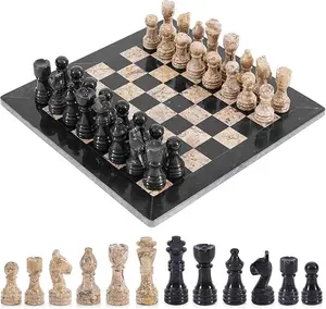 Elborse Marble Chess Set 12 inches Handmade Luxury Board Games for Adults, Ideal Marble Chess Board Game Set and Chess Pieces for Home Decor