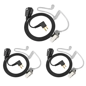 YNIBST 2-Pin for Motorola Radios CP200D CP200 CP185 CP100D CLS1410 CLS1110 BPR40 BPR40D RMU2040 Radio，Walkie  Talkie Earpiece with Clear Acoustic Tube In-Ear Headset FBI Style Compatible with Police Security and Law Enforcement Use(3 Pack)