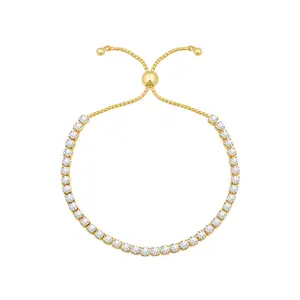 Aprilery Women’s Multicolor Crystal Bracelet – Rainbow Tone Round Stones, Adjustable Slider Chain, Vibrant Minimalist Design, Perfect for Daily Wear/Summer Outfits, On-Trend Fashion Accessory