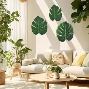 3 pieces of wooden leaf wall decoration (thickness 0.5cm), simple style wall decoration, Wooden wall art, suitable for living rooms, bedrooms, Thanksgiving and Valentine's Day decoration, unique home decoration, wall decoration crafts