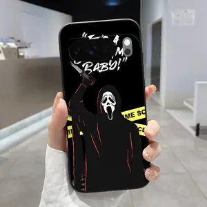 Rounded Edge TPU Phone Case for Google Pixel 10 9 8 7 Pro A XL Cartoon Scream Pattern Drop Protection Shockproof Soft Liquid Silicone Smartphone Cover