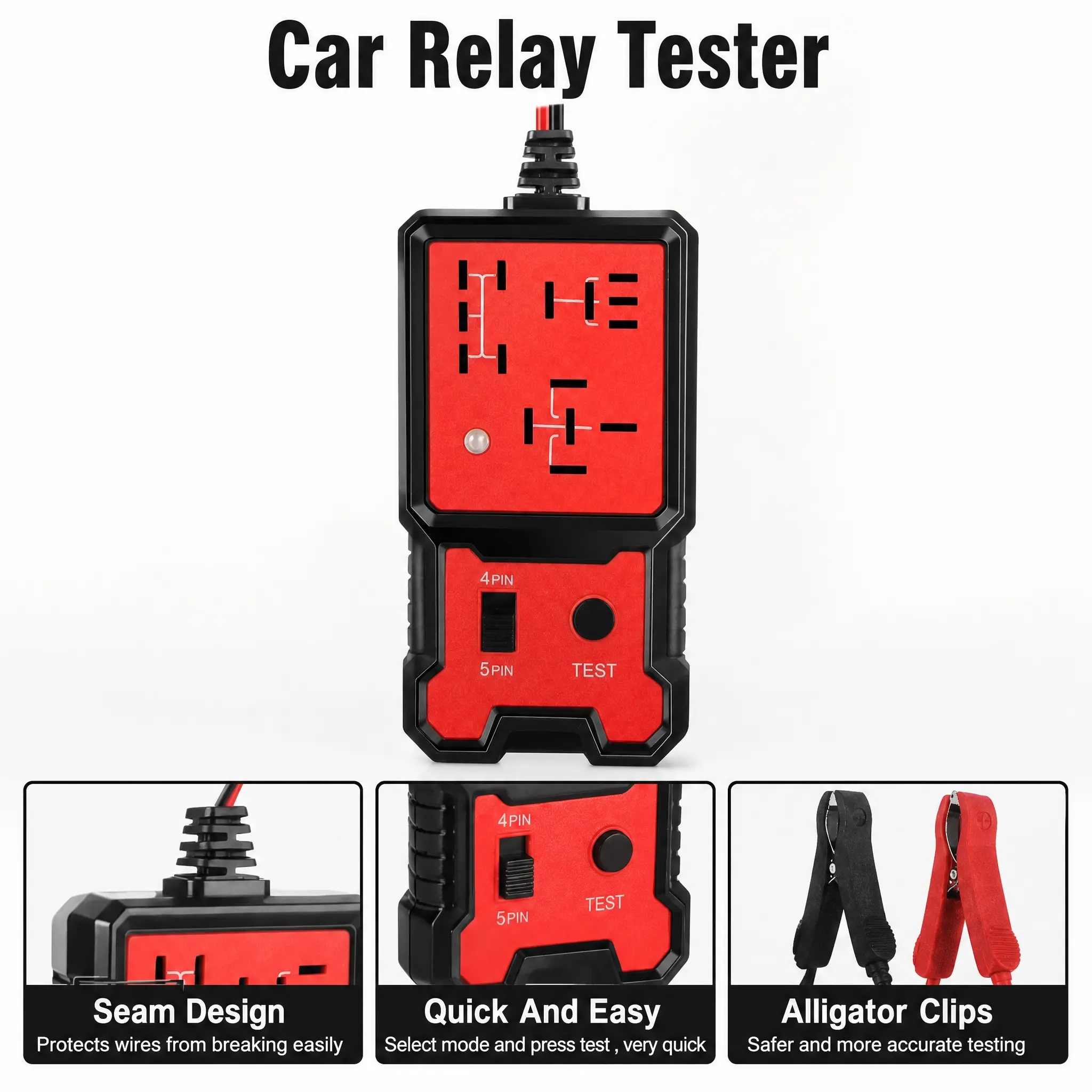 12/24V Car Relay Tester 4 & 5 Pin Diagnostic Tool  for DIY Auto Repair Universal Auto Battery Checker TesterTool 2026, CodeReaders and scan Tools, Diagnostic, TestandMeasurement Tools, gift for men, Dad's Favorite Tool