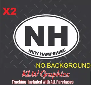 New Hampshire Oval Black White Full Color Vinyl Decal Sticker State Car Diesel Truck Home NH USA East