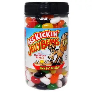 ASS KICKIN’ Hot and Spicy Jellybeans with Habanero Pepper - 9 Oz Resealable Jar - Great for Easter Candy or Food Challenge - Try the Gourmet Spicy Jelly Beans Candy