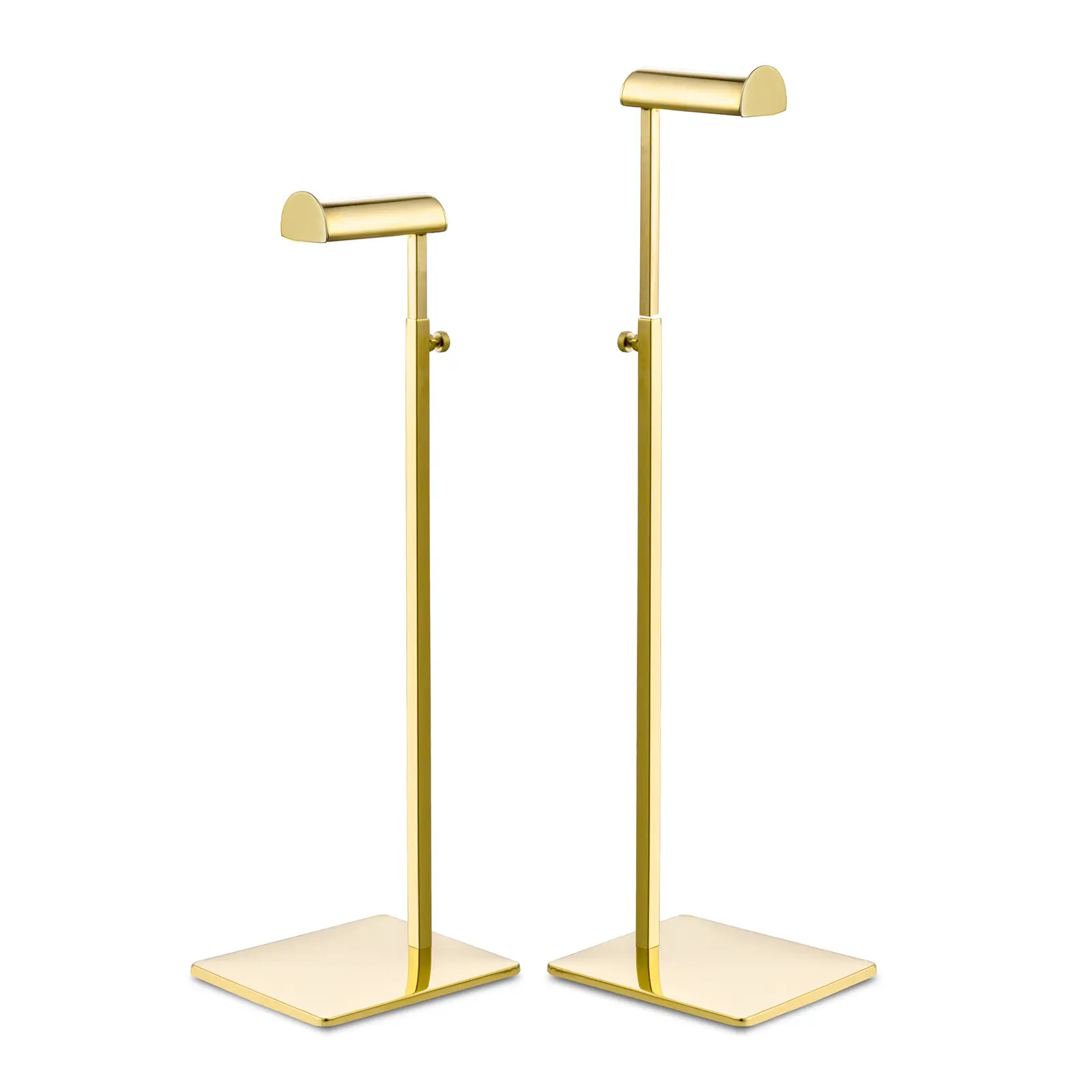 Elitnus Adjustable Height Purse Display Stands  - Durable Metal Handbag Display - Boutique Organizer Rack with Hanging Hook - Perfect for Retail Store, Jewelry Display, Fashion Accessories Decor - Gift for Shop Owners Stainless Set