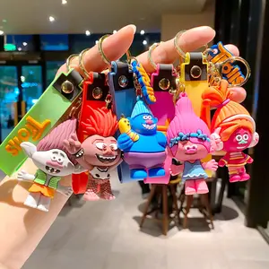 Cross-border creative cartoon keychain cute magic elf Bobby doll bag pendant car key chain