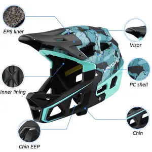Full Face Mountain Bike Helmet Adult Racing Downhill MTB Helmet for Men/Women Adult Mountain Bike Helmet with Visor Over 31 Vents Bike Helmet