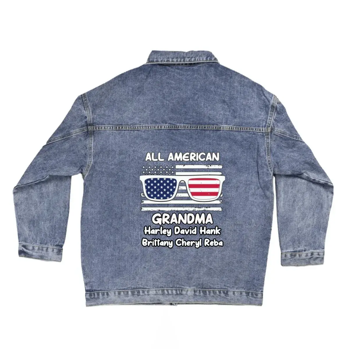 All American Grandma - Gigi - Nana - Mom- Personalized Denim Jacket