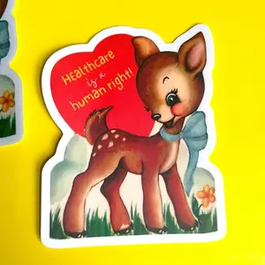 healthcare is a human right sticker, gift for public health, medical school, nurse, social worker