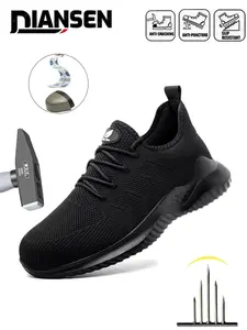 Steel Toe Shoes for Men Lightweight Puncture Resistant Safety Footwear Work Shoes Men Safety Work Shoe Comfortable for Construction Warehouse Jobs