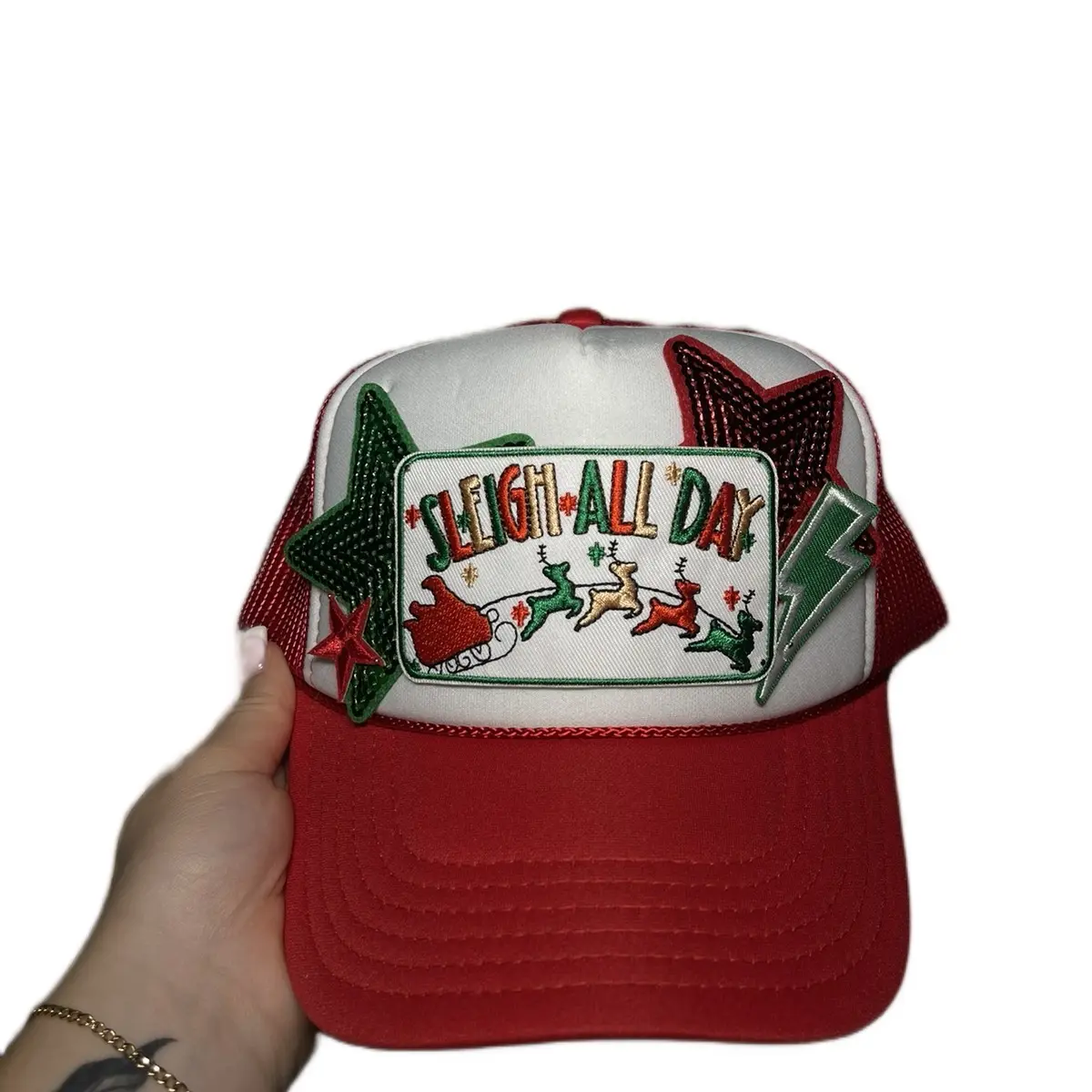 SLEIGH ALL DAY CHRISTMAS TRUCKER HAT