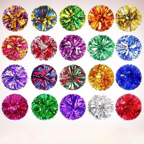 A Pair Cheerleader Pom Poms 30cm Cheerleading Pompoms Ring Style Team Sports Pompom Girls Game Big Match Cheering Hand Flower Sports Day