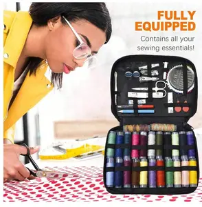 Fully Equipped Handheld Portable Needle Thread Box Storage Bag for Home Handmade Weaving Tool Kit with All Sewing Essentials Travel Friendly Fabric Organizer Compact Size Fits Easily into Any Bag Comprehensive Supplies Kit