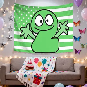 Bfdi Inspired Theme Tapestry - A modern-style wall hanging with colorful patterns, perfect as a gift for festivals, birthdays, friends, and family, suitable for decorating living rooms, bedrooms, offices, and dormitories.