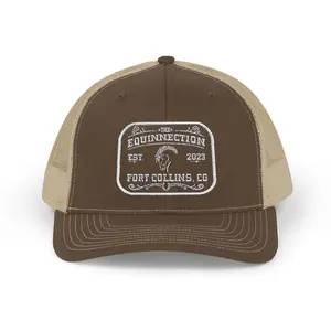 Brown Snapback Trucker Hat: Western Flare Logo