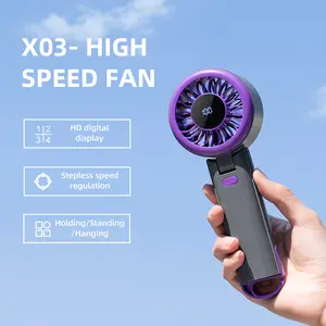 Handheld Fan — Ultimate Versatility: High-Power Motor, LED Display, Extended Battery Life, Foldable Design — A "3-in-1" Portable Fan Perfect for Travel, Cruises, and Beach Outings