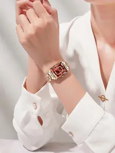 Top-quality elegant ladies' watch, waterproof with date display, ladies' stainless steel rectangular quartz watch, diverse fashionable date display, party fashion, stylish and beautiful appearance for viewing.