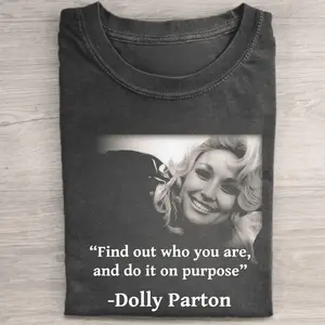 Vintage Dolly Parton Graphic Tee - Dolly Parton Quote - Goddess Of Pop Shirt Queen Of Rock & Roll Shirt Go-To Cotton T-Shirt