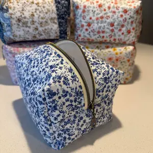 Handmade Boxy Makeup Bag | Multiple Fabric Options | Cosmetic Bag | Travel Zipper Pouch