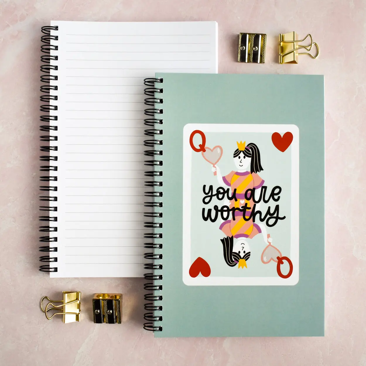You Are Worthy Queen of Hearts Notebook