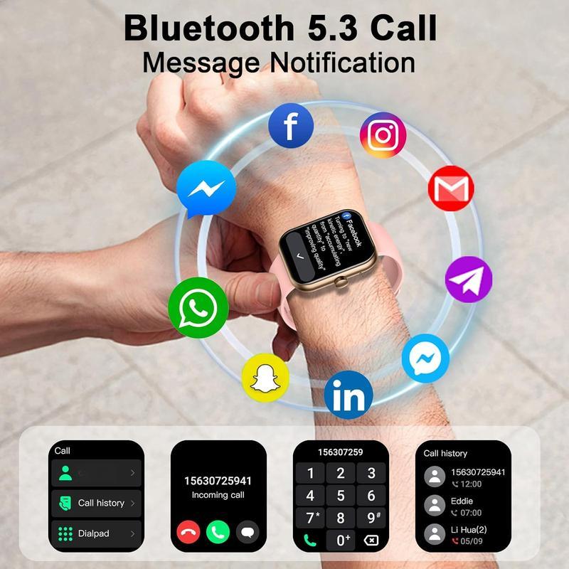 2026 Smart Watch for Men Women, 1.69'' HD Touch Screen Fitness Tracker, Bluetooth Call & Message Alerts, 110+ Sports Modes Activity Tracker, Heart Rate & Sleep Monitor, IP68 Waterproof, Compatible with iPhone Android