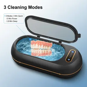 Valentine's Day Gifts Denture Cleaner with UV Light – High-Efficiency Automatic Cleaning Machine, 3 Cleaning Modes, Quiet & Safe, for Dentures, Glasses, Jewelry, Makeup Brushes & More Dual-Mode Ultrasonic and Eyewear Cleaner